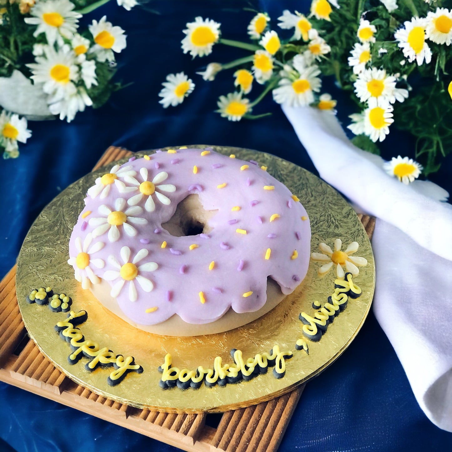 3D Donut Cake with Flowers & Sprinkles